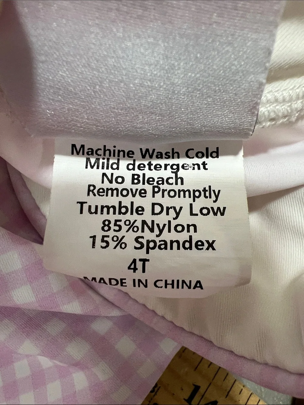 Stitchy Fish pink and white gingham performance dress size 4T